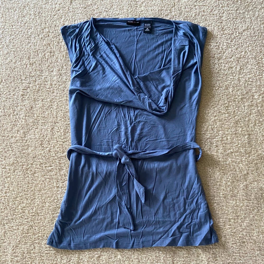 Cowl neck belted tunic